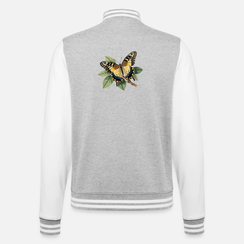 Schwalbenschwanz oder Große Haarsträhne, Papilio machaon - College-Sweatjacke - Grau meliert/Weiß