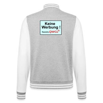 Keine Werbung powered by - College-Sweatjacke - Grau meliert/Weiß - Hinten - Marisol (170cm)