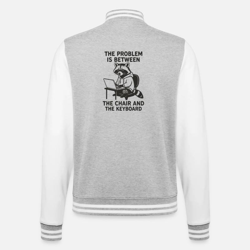 Problem between chair and keyboard - College Sweat Jacket - heather grey/white