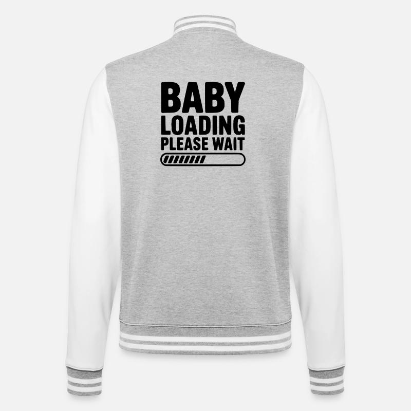 Baby Loading Please Wait - College Sweat Jacket - heather grey/white