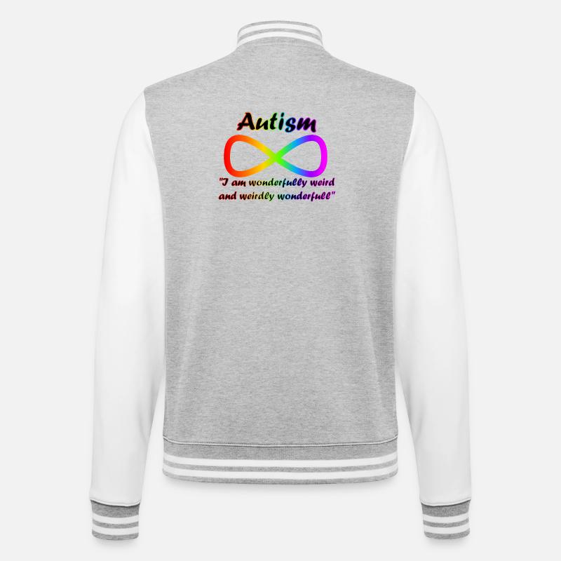 Wunderbar seltsam und seltsam wunderbar - College-Sweatjacke - Grau meliert/Weiß
