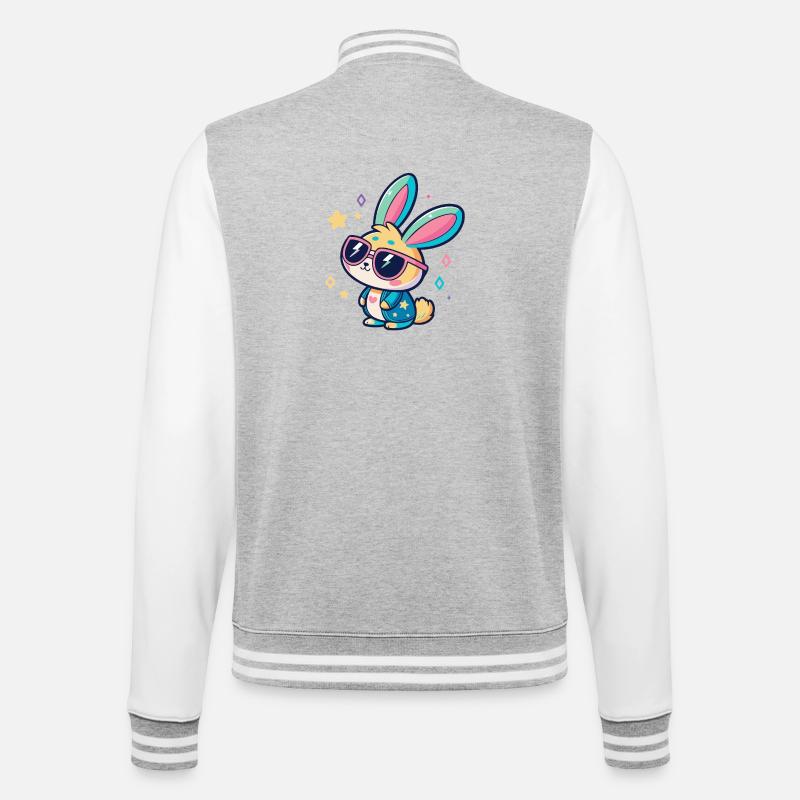 Pastel Bunny Pop Sonnenbrille - College-Sweatjacke - Grau meliert/Weiß