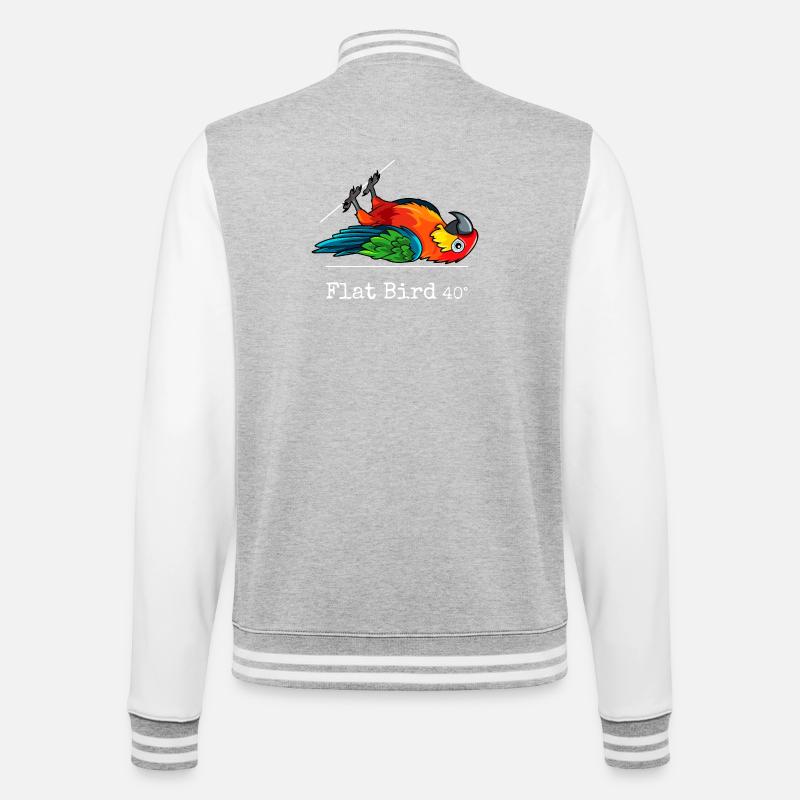 Flat Bird at 40 degrees - College-Sweatjacke - Grau meliert/Weiß