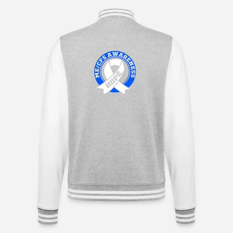 ME CFS - College-Sweatjacke - Grau meliert/Weiß