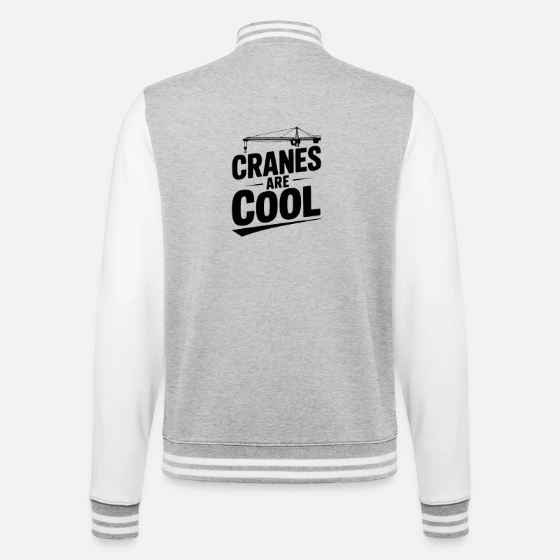 Kraniche sind cool - College-Sweatjacke - Grau meliert/Weiß