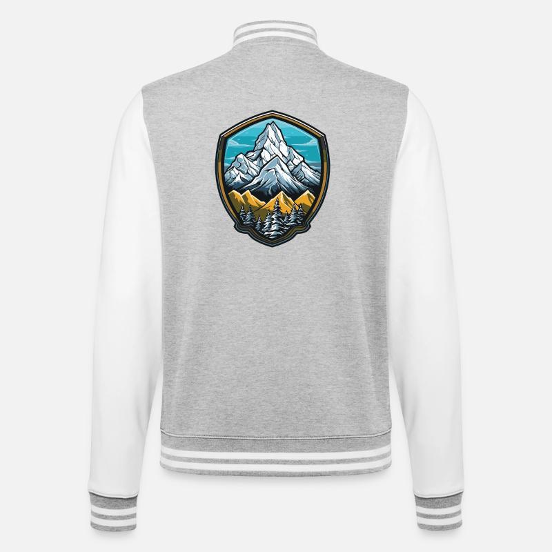 Berge Mountains - College-Sweatjacke - Grau meliert/Weiß