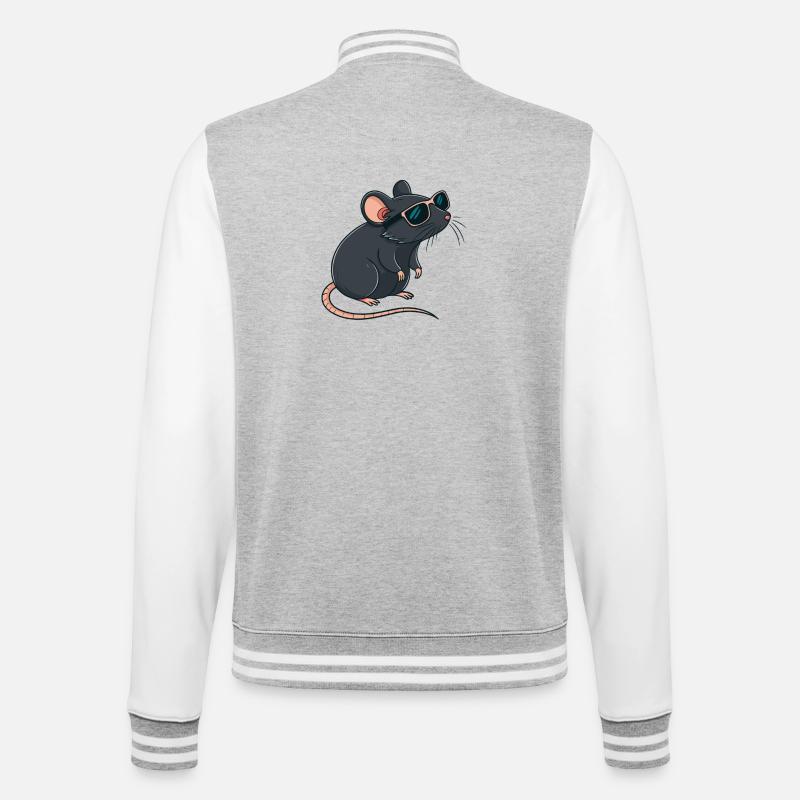 Rat chic lunettes soleil - Veste Teddy - gris chiné / blanc