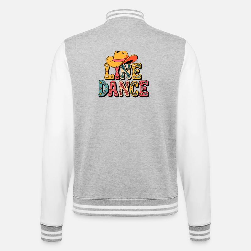 Live Dance Retro - College-Sweatjacke - Grau meliert/Weiß