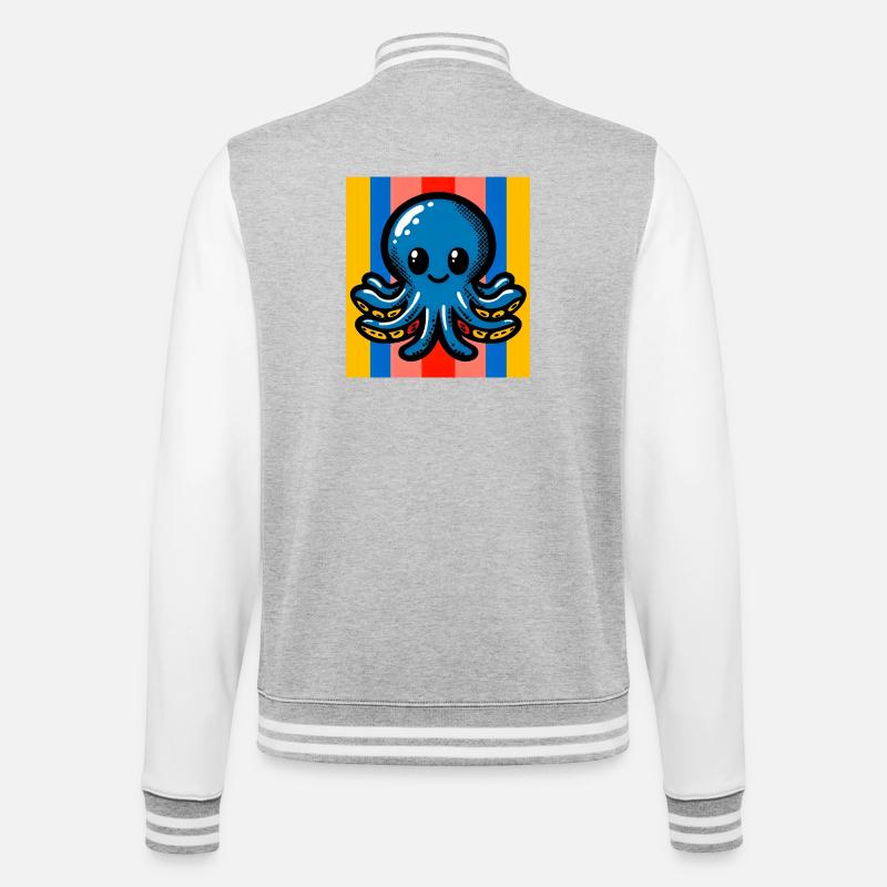 Octopus - College Sweat Jacket - heather grey/white