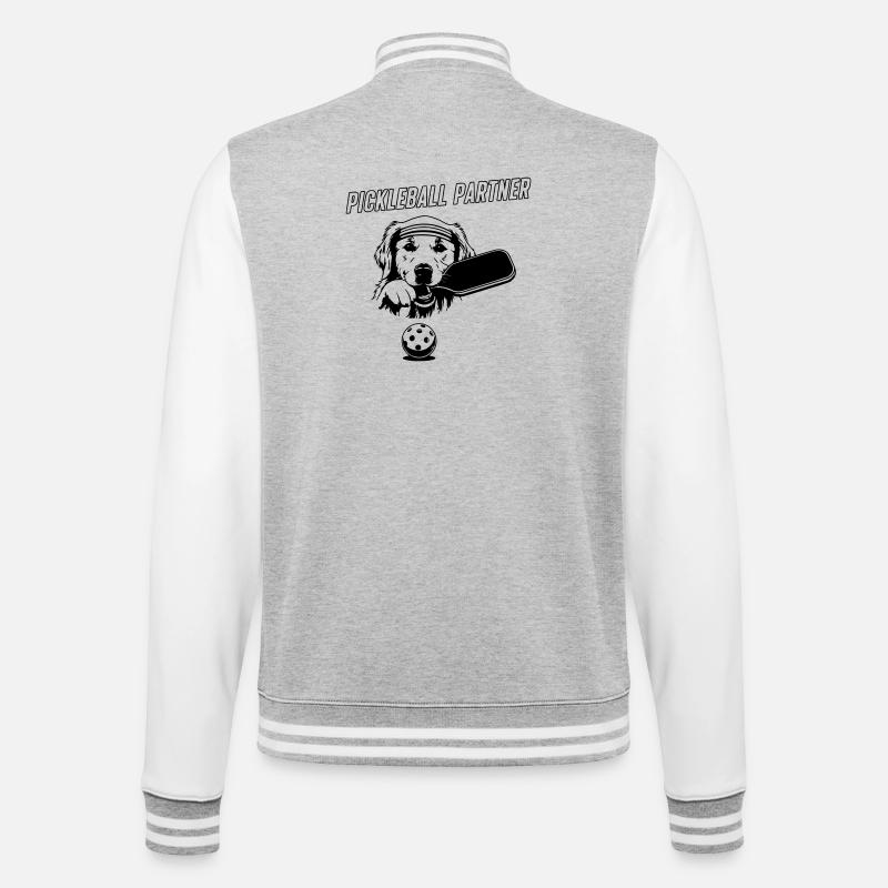 Compagnon de pickleball mignon - Veste Teddy - gris chiné / blanc