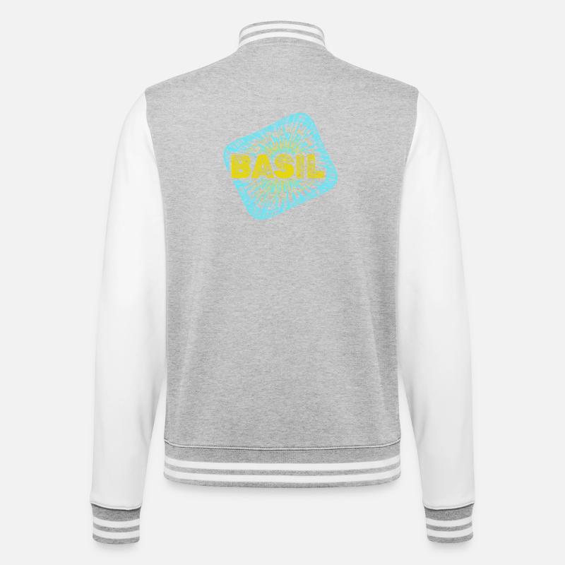 Basil as a hobby - College Sweat Jacket - heather grey/white