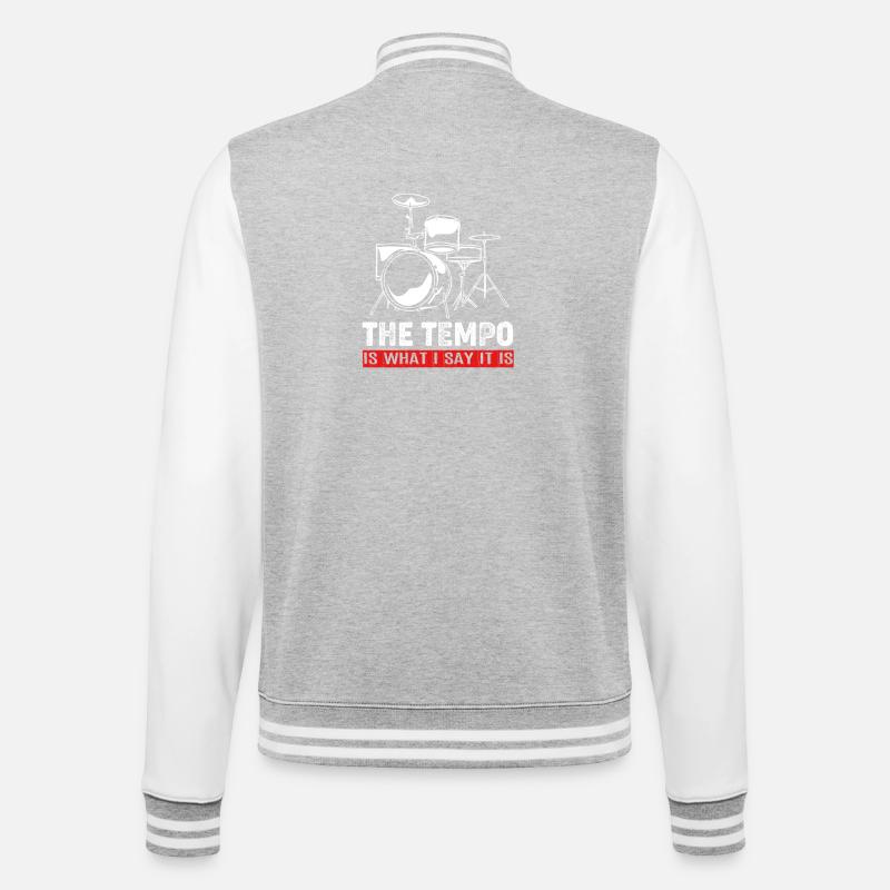 Drummer Drum Drumsticks - College Sweat Jacket - heather grey/white