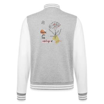 Danke Gruß  - College-Sweatjacke - Grau meliert/Weiß - Hinten - Marisol (170cm)