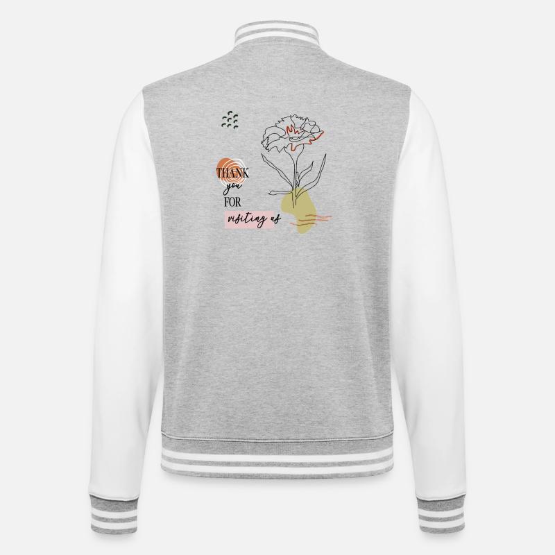 Merci à mes salutations - Veste Teddy - gris chiné / blanc