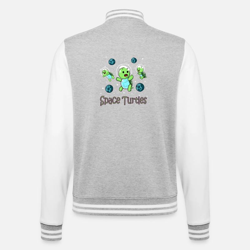 Space Turtles Astronauts Baby Turtle - College Sweat Jacket - heather grey/white