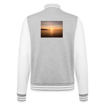 Sunset - College Sweat Jacket - heather grey/white - Back - Marisol (170cm)