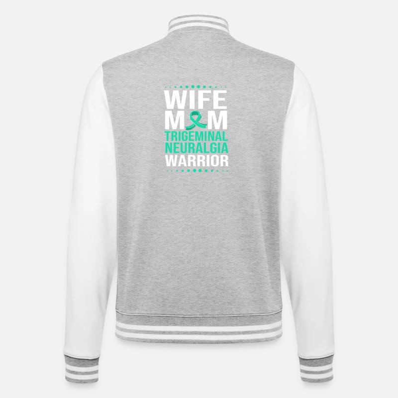 Trigeminal neuralgia - College Sweat Jacket - heather grey/white