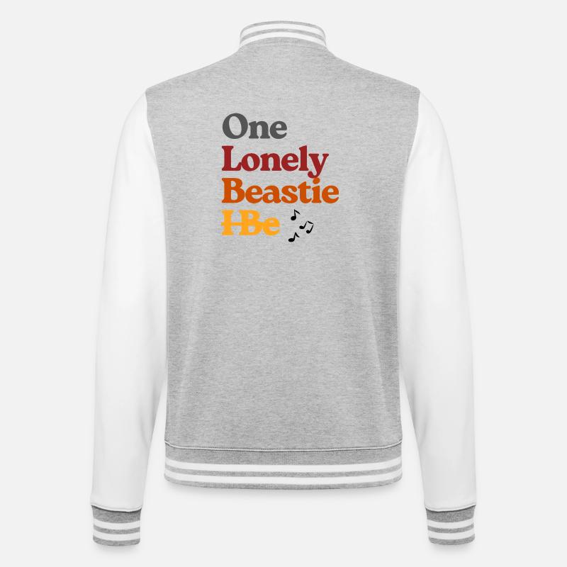 Ein einsames Biest-Tee Art - College-Sweatjacke - Grau meliert/Weiß