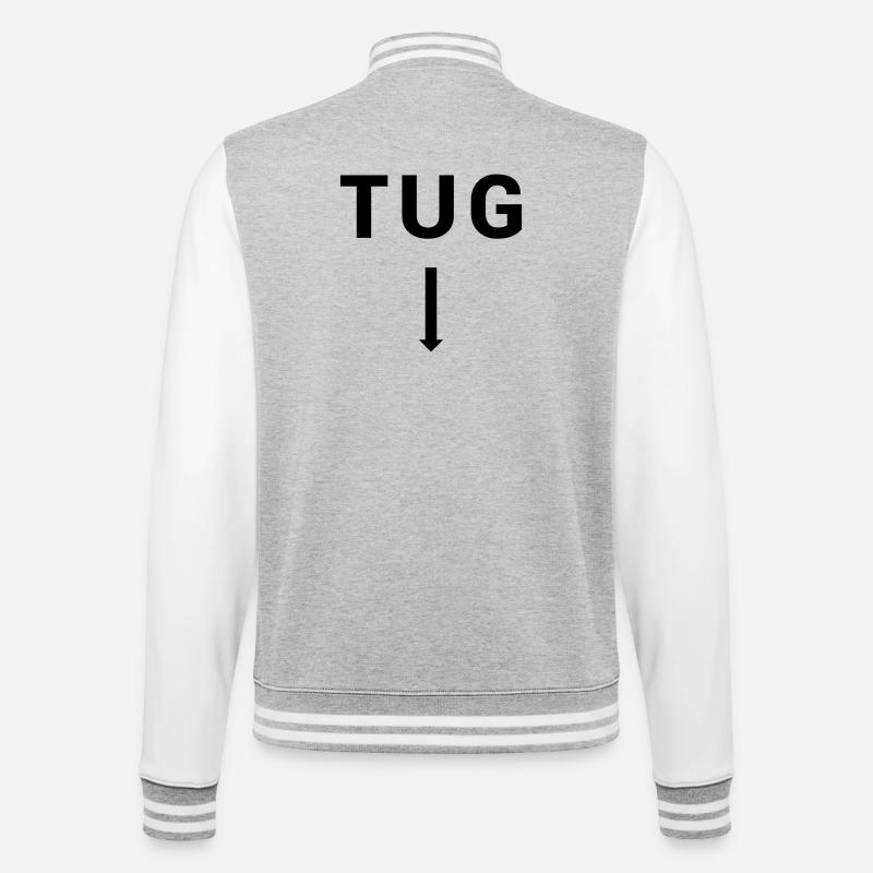 TUG Tugboat - Seafaring Sailing Ship Captain - College Sweat Jacket - heather grey/white
