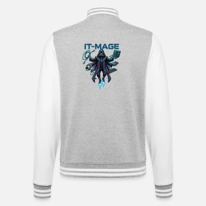 Cyber Hacker Neon IT-MAGE - College Sweat Jacket - heather grey/white
