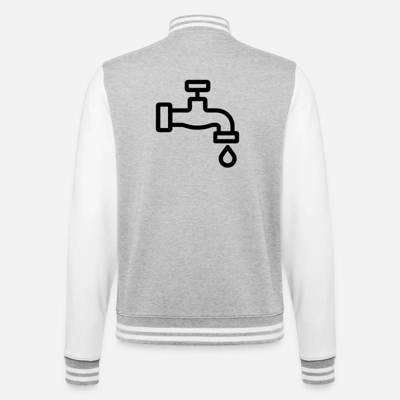 robinet - Veste Teddy - gris chiné / blanc