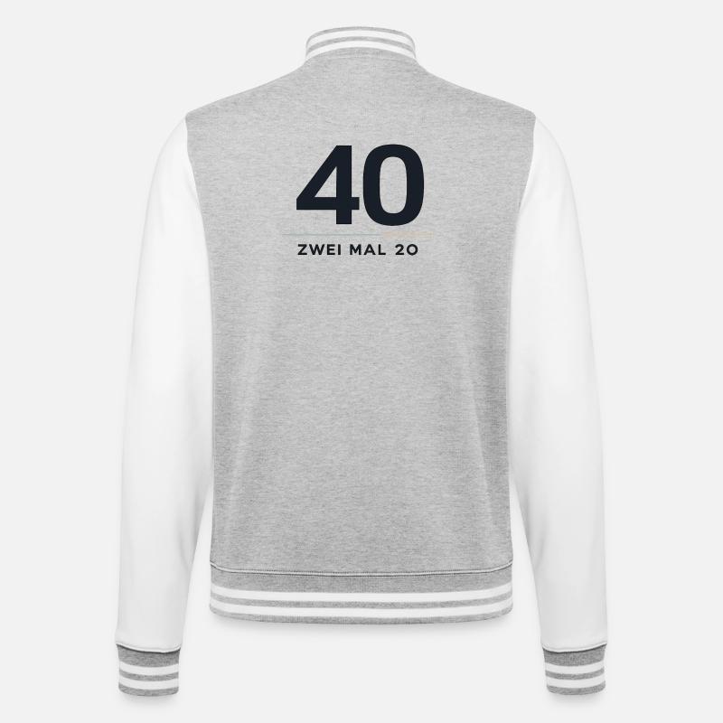 40 ans de conception Twice 20 - Veste Teddy - gris chiné / blanc