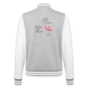 Beste Nichte - College-Sweatjacke - Grau meliert/Weiß - Hinten - Marisol (170cm)