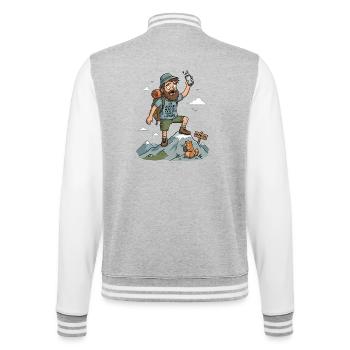 Wandern Empfang Gipfel Humor - College-Sweatjacke - Grau meliert/Weiß - Hinten - Marisol (170cm)