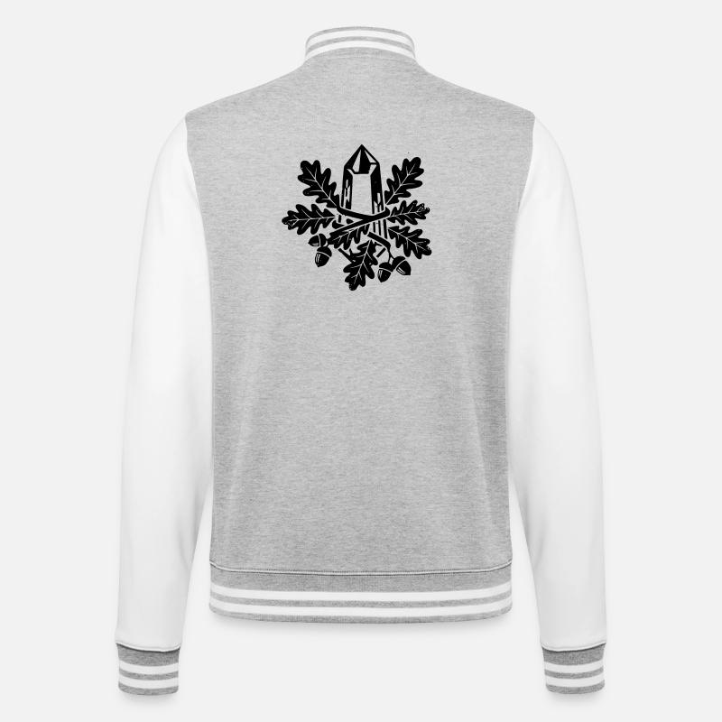 Crystal Oak Leaf Magic Forest - College Sweat Jacket - heather grey/white