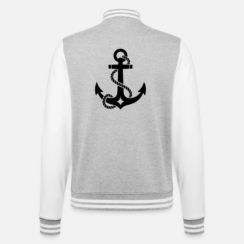 Anchor - College Sweat Jacket - heather grey/white