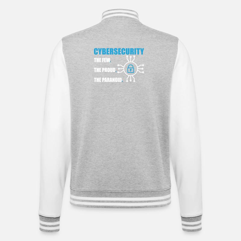 Lustiges Cybersicherheits-IT-Support-IT-Sicherheitsnetzwerk - College-Sweatjacke - Grau meliert/Weiß