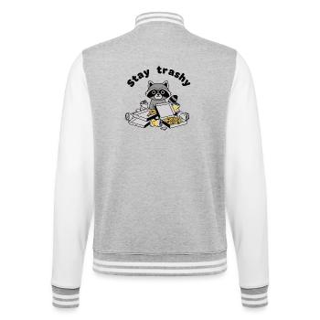 Reste un raton laveur trashy pizza panda trash - Veste Teddy - gris chiné / blanc - Dos - Marisol (170cm)