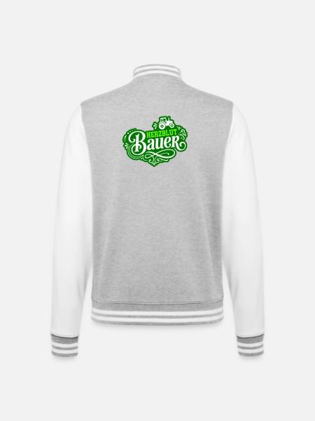 Herzblut Bauer Traktor - College-Sweatjacke - Grau meliert/Weiß