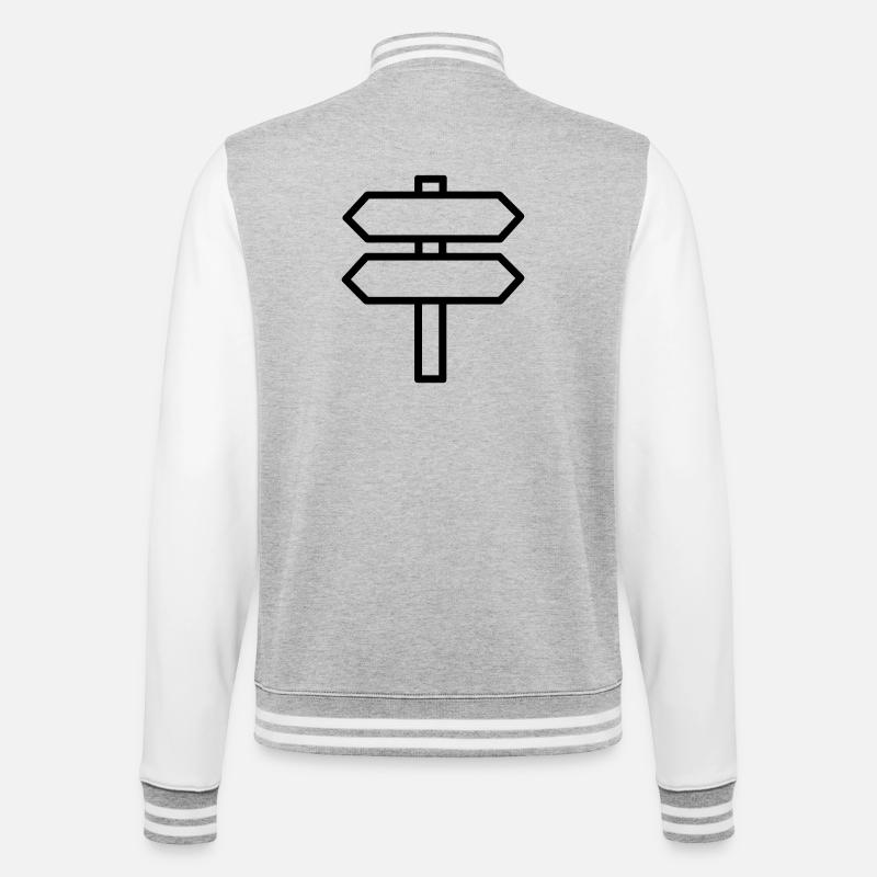 panneau direction - Veste Teddy - gris chiné / blanc