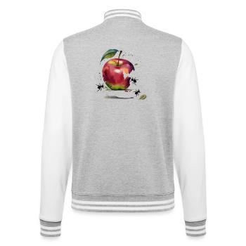 Colorful apple with ants - College Sweat Jacket - heather grey/white - Back - Marisol (170cm)