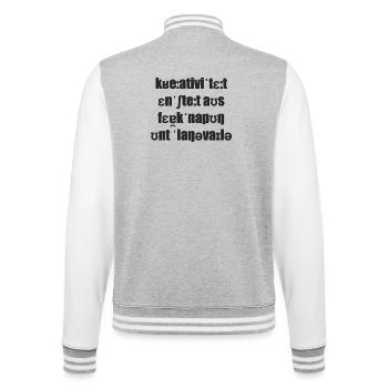 La créativité naît de la rareté et de l’ennui - Veste Teddy - gris chiné / blanc - Dos - Marisol (170cm)