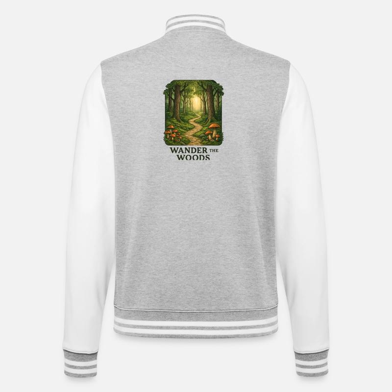 Waldpfad Wander durch den Wald - College-Sweatjacke - Grau meliert/Weiß