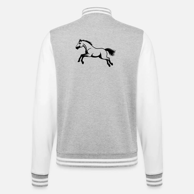 Saut d’obstacles à cheval - Veste Teddy - gris chiné / blanc