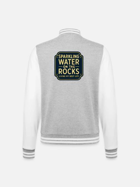 Sparkling water on rocks neon - College Sweat Jacket - heather grey/white