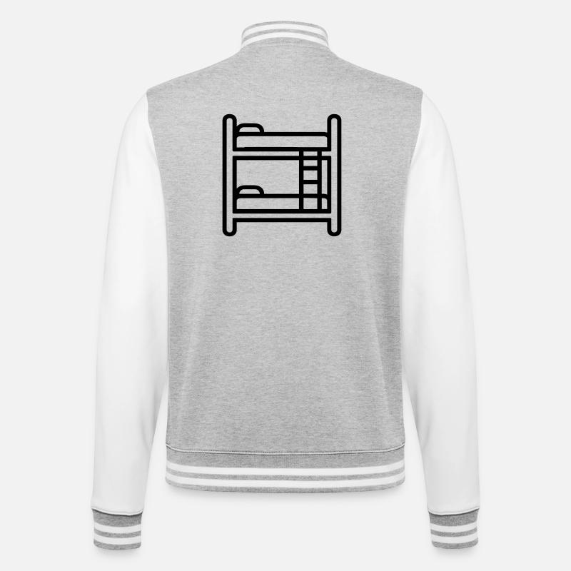 bunk bed - College Sweat Jacket - heather grey/white