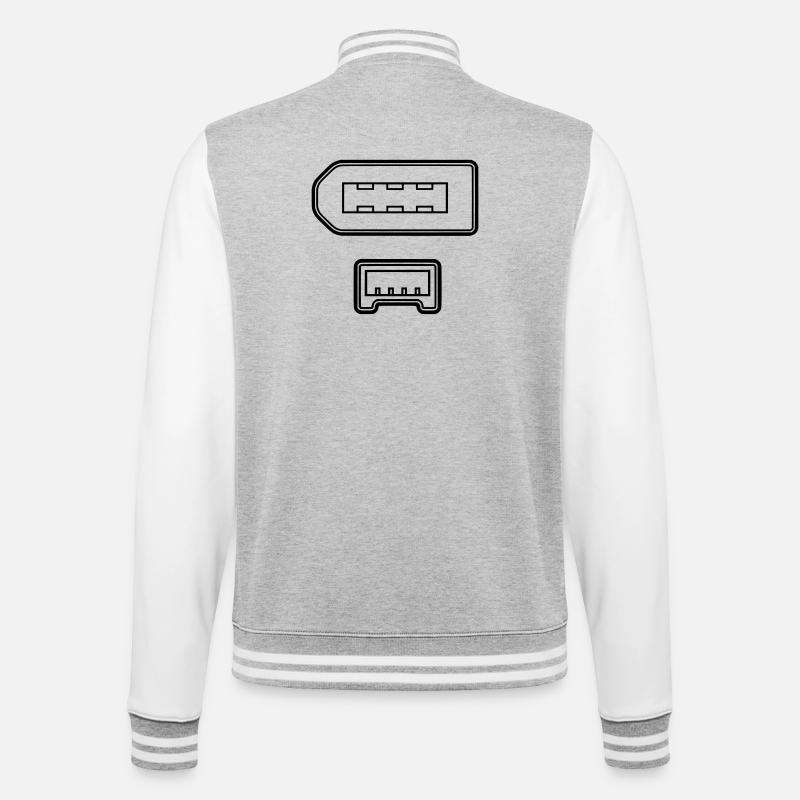 Firewire connector - College Sweat Jacket - heather grey/white