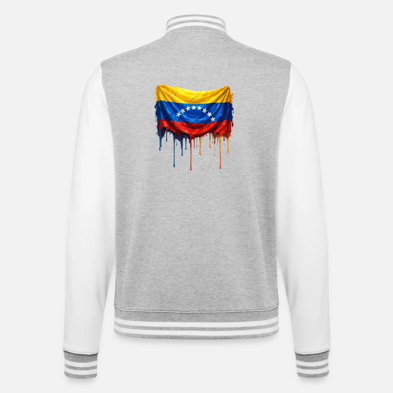 Largage du drapeau du Venezuela - Veste Teddy - gris chiné / blanc