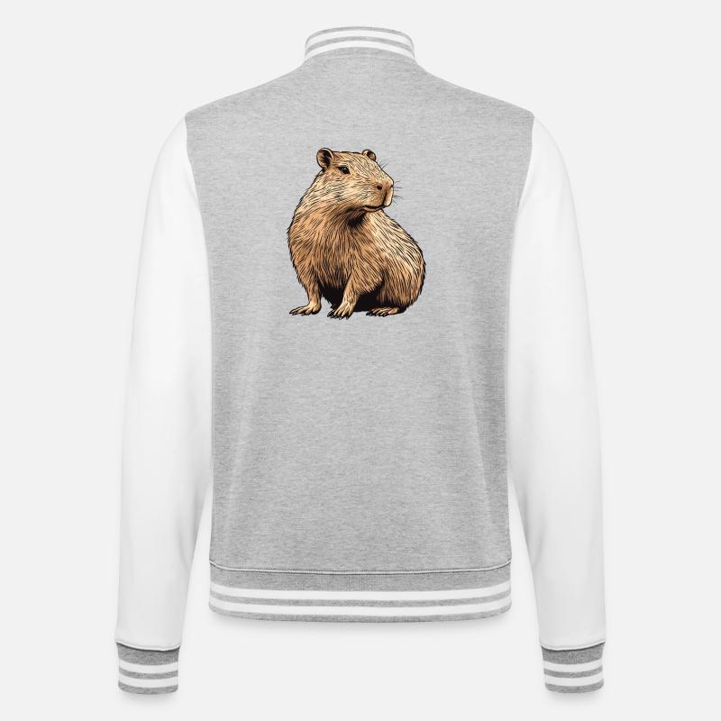 Capybara - Veste Teddy - gris chiné / blanc