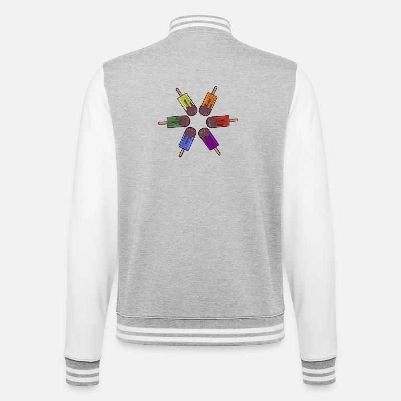 Rainbow Popsicle Circle - College Sweat Jacket - heather grey/white