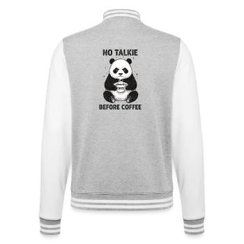 Pas de conversation devant un panda amateur de café - Veste Teddy - gris chiné / blanc - Dos - Marisol (170cm)