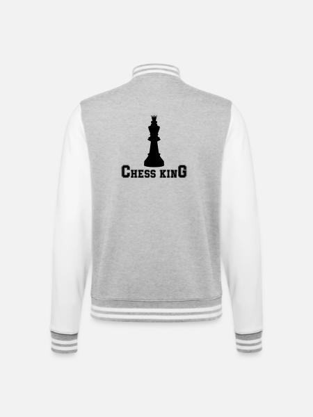Chess King - College Sweat Jacket - heather grey/white