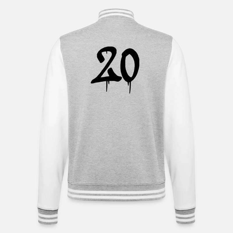 20_graffiti - College Sweat Jacket - heather grey/white