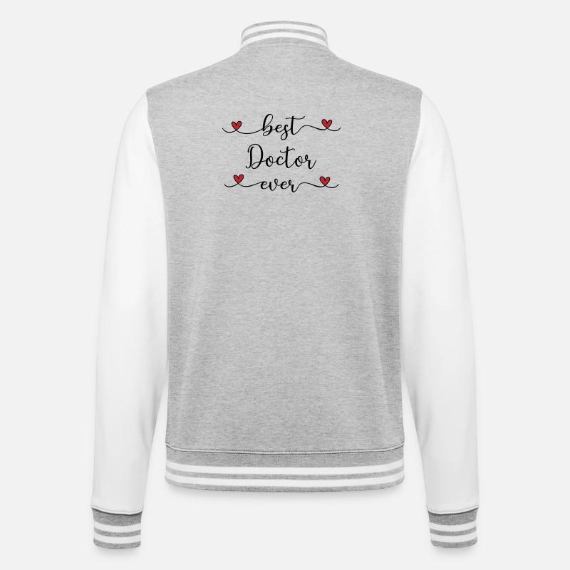 bester Arzt der Welt  - College-Sweatjacke - Grau meliert/Weiß