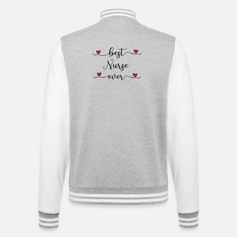 beste Krankenschwester - College-Sweatjacke - Grau meliert/Weiß