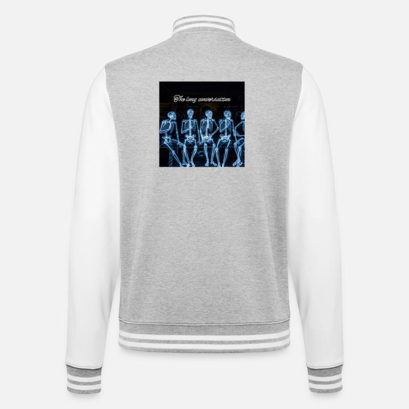 Long Talks Skeleton Row - College Sweat Jacket - heather grey/white